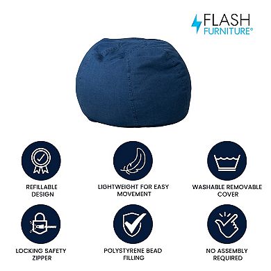 Flash Furniture Small Solid Refillable Bean Bag Chair