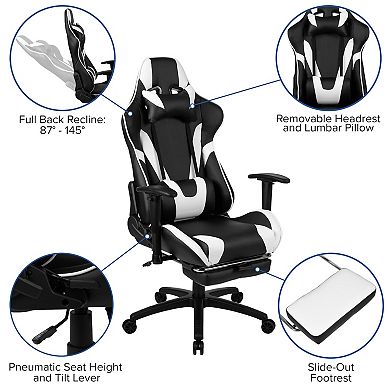 Flash Furniture Gaming Desk & Footrest Reclining Gaming Desk Chair 2-piece Set