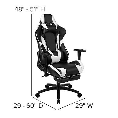 Flash Furniture Gaming Desk & Footrest Reclining Gaming Desk Chair 2-piece Set