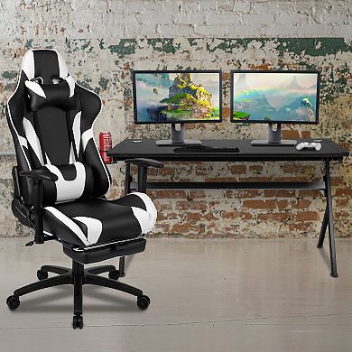 Flash Furniture Gaming Desk & Footrest Reclining Gaming Chair 2-piece Set