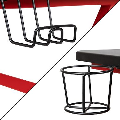 Flash Furniture Red Gaming Desk & Footrest Desk Gaming Chair 2-piece Set