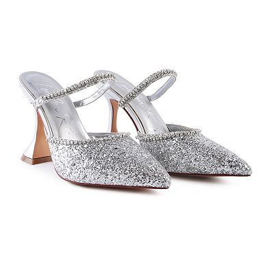 London Rag Iris Glitter Spool Women's Heel Sandals