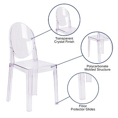 Flash Furniture Ghost Oval Back Dining Chair