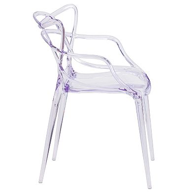 Flash Furniture Curved Transparent Stacking Side Chair