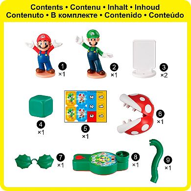 Epoch Games Super Mario Piranha Plant Escape! Tabletop Skill and Action Game with Collectible Super Mario Action Figures
