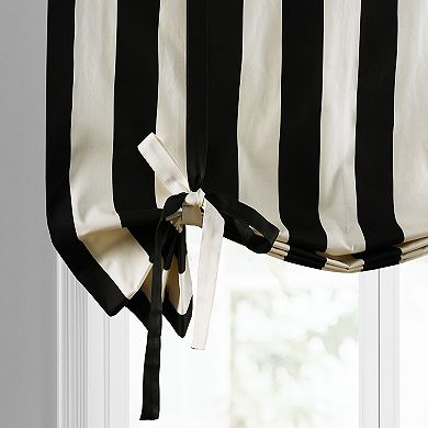 EFF Cabana Printed Cotton Tie-Up Window Shade, 46" X 63", Cabana Black