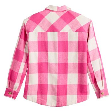 Girls 6-20 SO® Button-Up Plaid Shacket in Regular & Plus