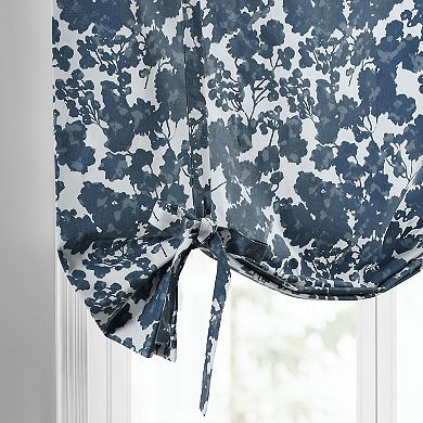 EFF Fleur Printed Cotton Tie-Up Window Shade, 46" X 63", Fleur Blue