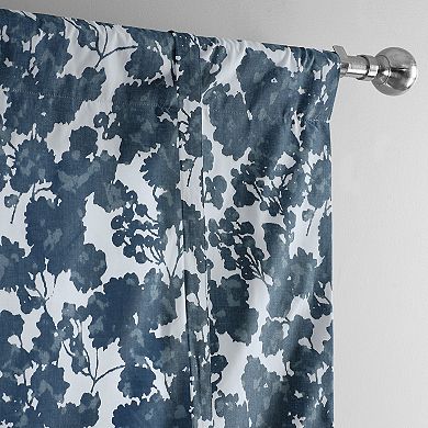 EFF Fleur Printed Cotton Tie-Up Window Shade, 46" X 63", Fleur Blue