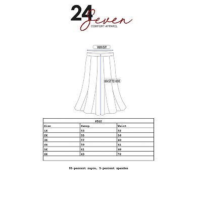 Plus Size 24Seven Comfort Apparel Comfortable Fit Elastic Waist Maxi Skirt