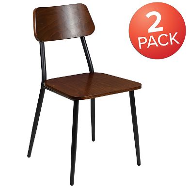 Flash Furniture Stackable Industrial Dining Chair 2-Piece Set