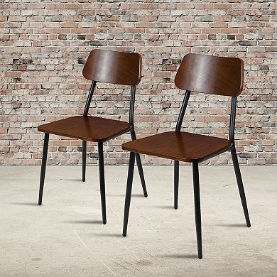 Flash Furniture Stackable Industrial Dining Chair 2-Piece Set