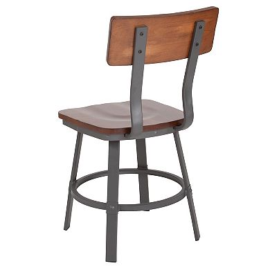 Flash Furniture Flint Series Rustic Walnut Restaurant Chair