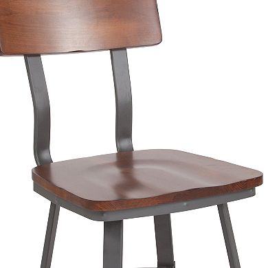 Flash Furniture Flint Series Rustic Walnut Restaurant Chair