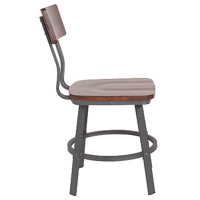 Flash Furniture Flint Series Rustic Walnut Restaurant Chair