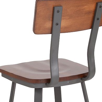 Flash Furniture Flint Series Rustic Walnut Restaurant Chair