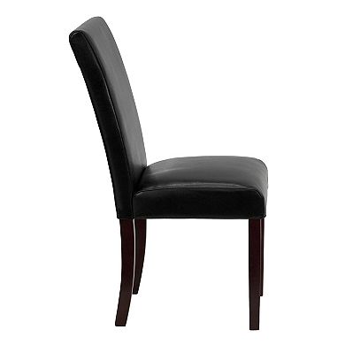 Flash Furniture Traditional Faux-Leather Parsons Dining Chair