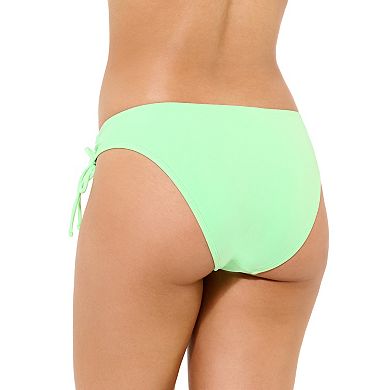 Juniors' Ninety-Nine Degrees° Drawstring High-Leg Swim Bottom