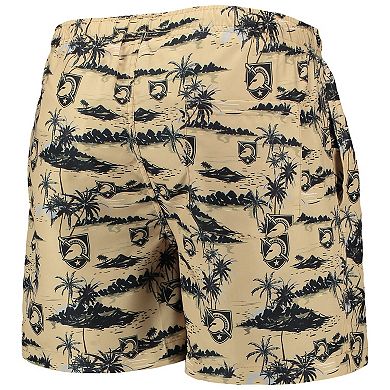 Men's FOCO Gold Army Black Knights Island Palm Swim Trunks