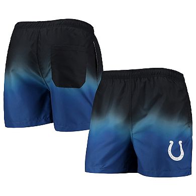 Men's FOCO Black/Royal Indianapolis Colts Dip-Dye Swim Shorts