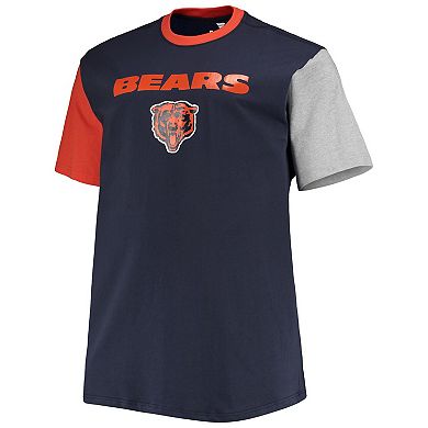 Men's Navy/Orange Chicago Bears Big & Tall Colorblocked T-Shirt