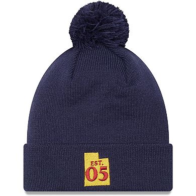 Men's New Era Blue Real Salt Lake Jersey Hook Cuffed Knit Hat with Pom