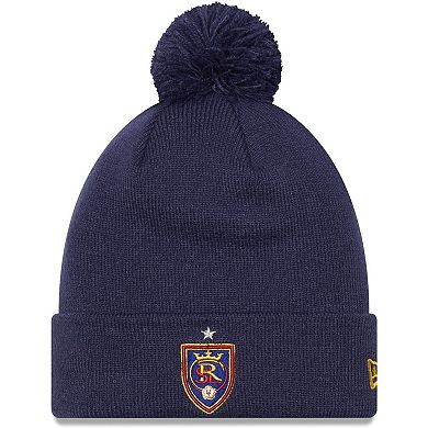 Men's New Era Blue Real Salt Lake Jersey Hook Cuffed Knit Hat with Pom