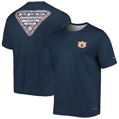 Men's Columbia Navy Auburn Tigers Terminal Tackle Omni-Shade T-Shirt