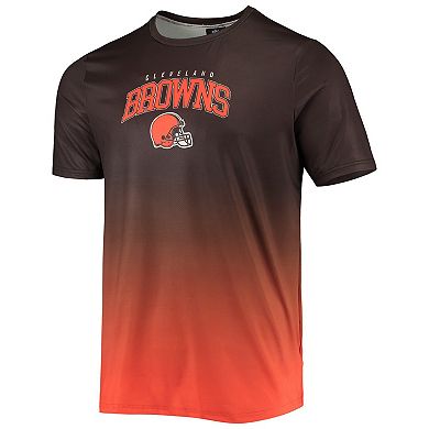 Men's FOCO Brown/Orange Cleveland Browns Gradient Rash Guard Swim Shirt