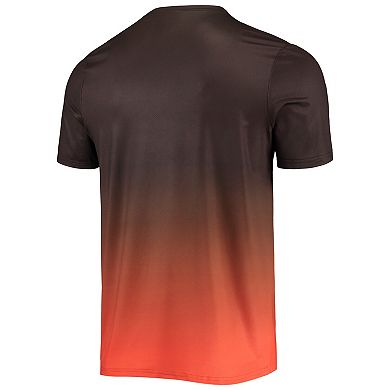 Men's FOCO Brown/Orange Cleveland Browns Gradient Rash Guard Swim Shirt