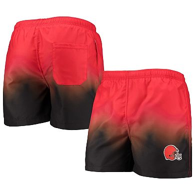 Men's FOCO Orange/Brown Cleveland Browns Dip-Dye Swim Shorts