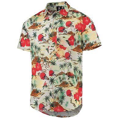 Men's FOCO Cream Cleveland Browns Paradise Floral Button-Up Shirt