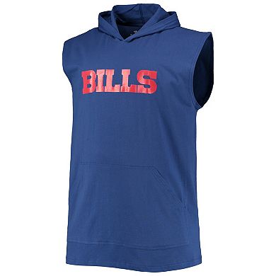 Men's Royal Buffalo Bills Big & Tall Muscle Sleeveless Pullover Hoodie
