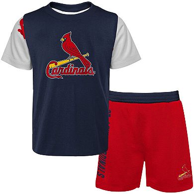 Newborn & Infant Navy/Red St. Louis Cardinals Pinch Hitter T-Shirt & Shorts Set