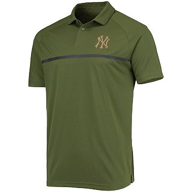 Men's Levelwear Olive New York Yankees Delta Sector Raglan Polo