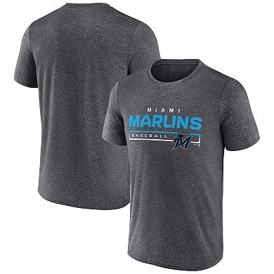 Men's Fanatics Branded Heathered Charcoal Miami Marlins Durable Goods Synthetic T-Shirt
