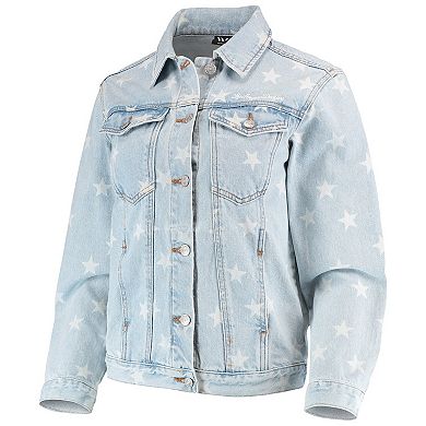 Women's The Wild Collective Los Angeles Dodgers Allover Print Button-Up Denim Jacket