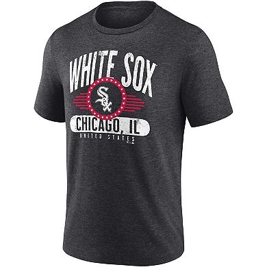 Men's Fanatics Branded Heathered Charcoal Chicago White Sox Badge of Honor Tri-Blend T-Shirt