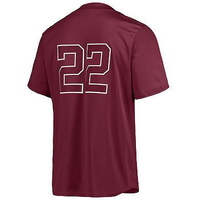 Men's adidas #22 Maroon Mississippi State Bulldogs Button-Up Baseball Jersey