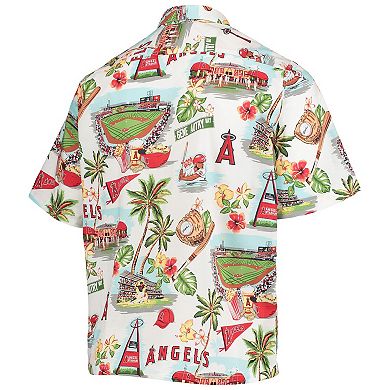 Men's Reyn Spooner White Los Angeles Angels Scenic Button-Up Shirt