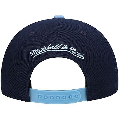 Men's Mitchell & Ness Carolina Blue/Navy North Carolina Tar Heels Sharktooth Snapback Hat