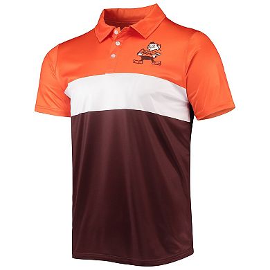 Men's FOCO Orange/Brown Cleveland Browns Retro Colorblock Polo