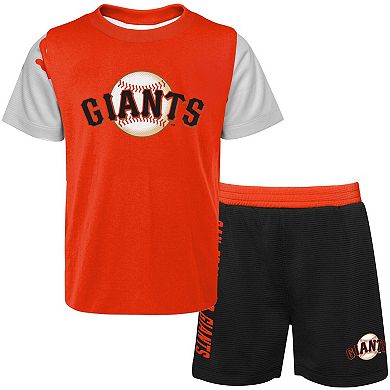 Newborn & Infant Orange/Black San Francisco Giants Pinch Hitter T-Shirt & Shorts Set