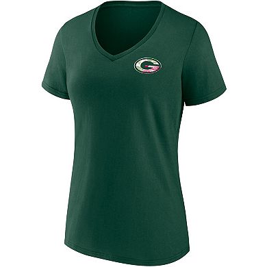 Women's Fanatics Branded Green Green Bay Packers Team Mother's Day V-Neck T-Shirt