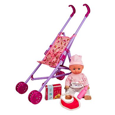 Kid Concepts Baby Doll with Stroller Set