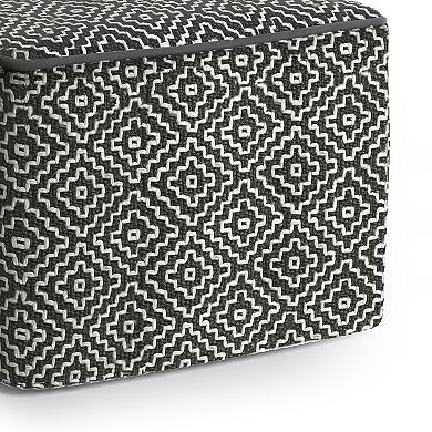 Simpli Home Briella Square Woven Indoor / Outdoor Pouf