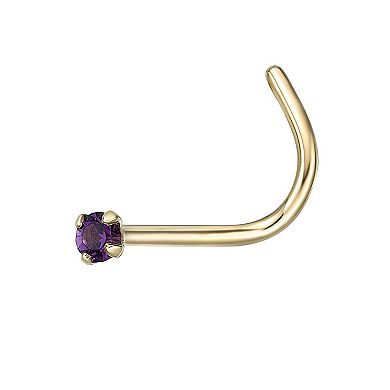Lila Moon 10k Gold Purple Crystal Accent Nose Ring