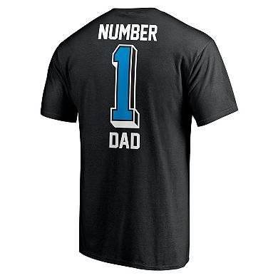 Men's Fanatics Branded Black Carolina Panthers #1 Dad T-Shirt