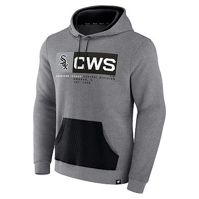 Men's Fanatics Branded Heathered Gray Chicago White Sox Iconic Steppin Up Fleece Pullover Hoodie