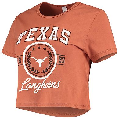 Women's ZooZatz Texas Orange Texas Longhorns Core Laurels Cropped T-Shirt